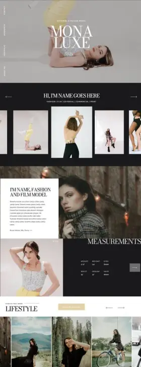 Editorial portfolio website template mockup